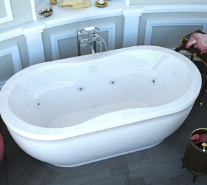 Atlantis Whirlpools Embrace 34 x 71 Oval Freestanding Air & Whirlpool Water Jetted Bathtub 