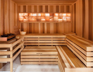 Himalayan Salt Interior Pre-Cut 1-3 Person Sauna Room Kits With Scandia Electric Ultra Heater - The Tubfair