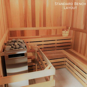 Scandia Interior Pre-Cut 4-8 Person Sauna Room Kits With Scandia Electric Ultra Heater - The Tubfair