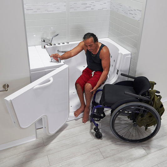Ella's Transfer30 Acrylic Wheelchair Accessible Outward Swing Door Walk-In Bathtub