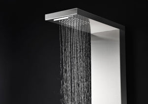 Expanse 64 in. Full Body Shower Panel with Heavy Rain Shower and Spray Wand in Brushed Steel