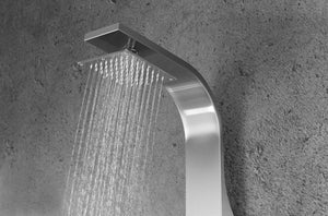 Sans 40 in. Full Body Shower Panel with Heavy Rain Shower and Spray Wand in Brushed Steel