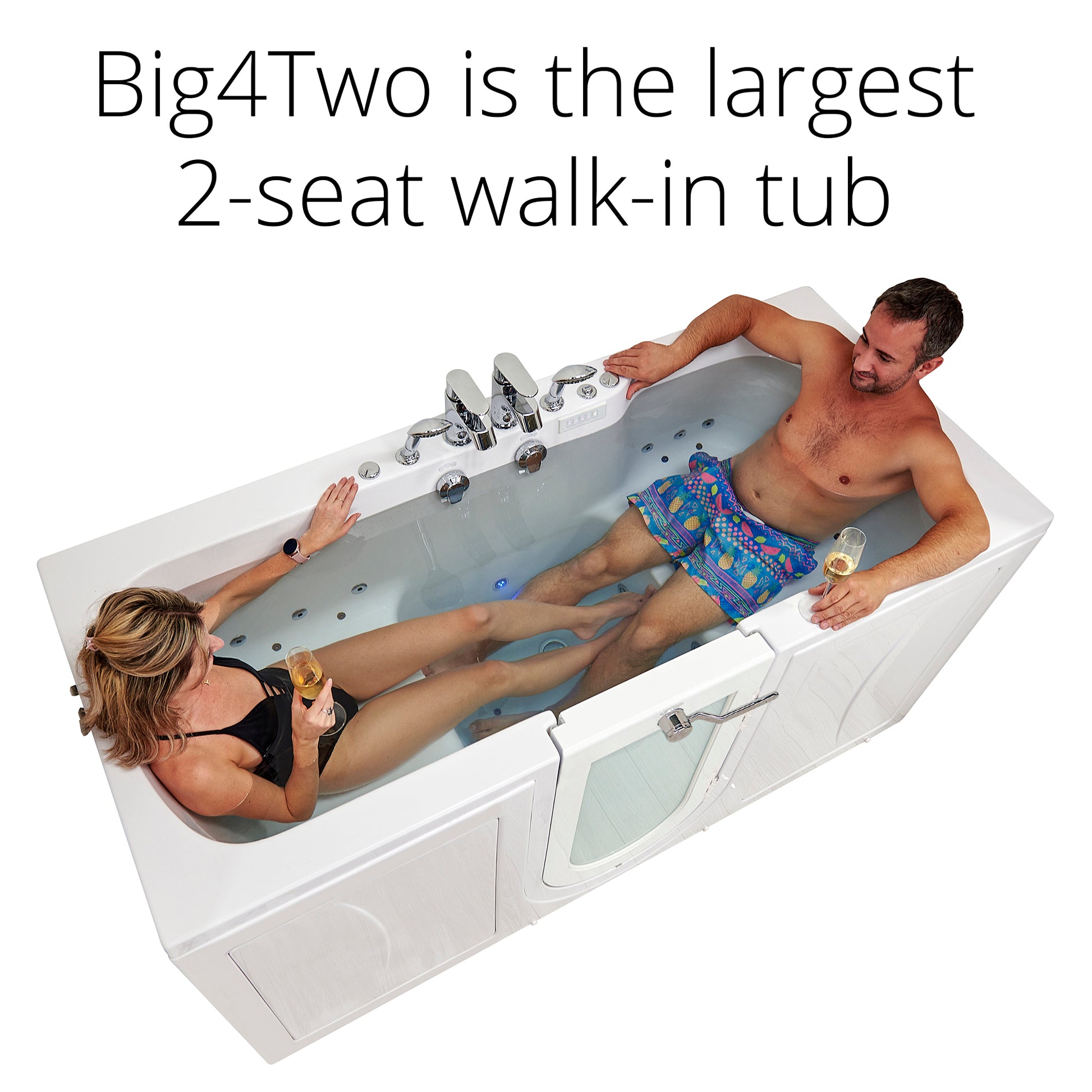 Big4Two Acrylic Outward Swing Door Walk-In Bathtub