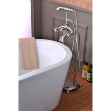 Load image into Gallery viewer, Tugela 3-Handle Claw Foot Tub Faucet with Hand Shower in Brushed Nickel