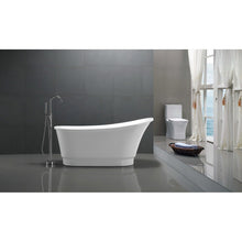 Load image into Gallery viewer, Prima 67 in. Acrylic Flatbottom Non-Whirlpool Bathtub in White