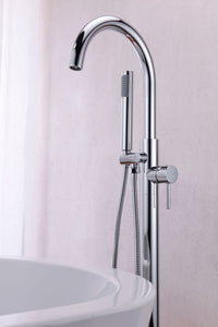 Coral Series 2-Handle Freestanding Claw Foot Tub Faucet with Hand Shower in Polished Chrome