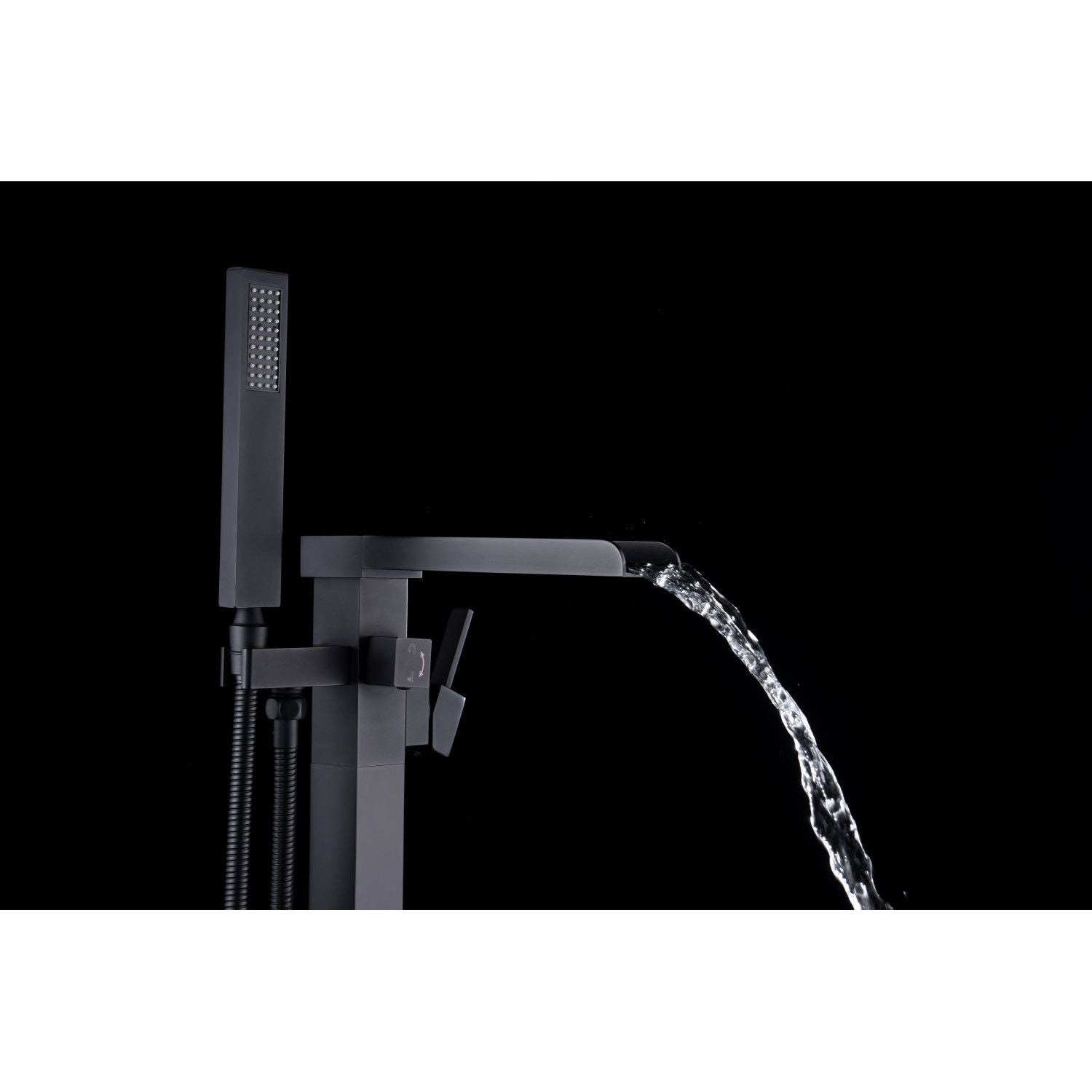 Union 2-Handle Claw Foot Tub Faucet with Hand Shower in Matte Black