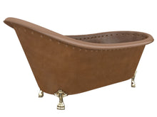 Load image into Gallery viewer, Java 66 in. Handmade Copper Slipper Clawfoot Non-Whirlpool Bathtub in Hammered Antique Copper