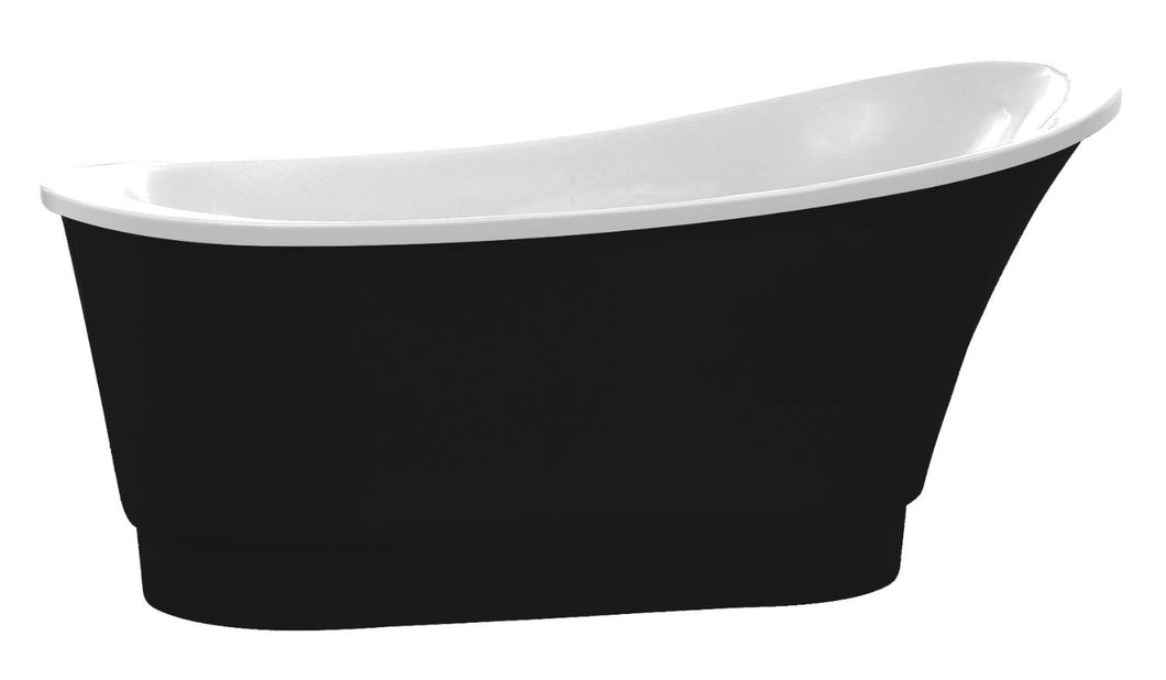 Prima 67 in. Acrylic Flatbottom Non-Whirlpool Bathtub in Black