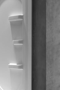 Studio 38 in. x 38 in. x 75 in. 2-piece Direct-to-Stud Corner Shower Surround in White