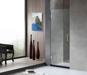 Fellow Series 24 in. by 72 in. Frameless Hinged Shower Door in Chrome with Handle