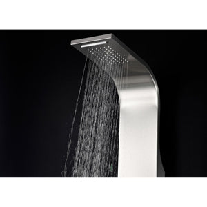 Anchorage 60 in. Full Body Shower Panel with Heavy Rain Shower and Spray Wand in Brushed Steel