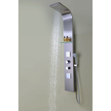 Load image into Gallery viewer, Niagara 64 in. 2-Jetted Shower Panel with Heavy Rain Shower and Spray Wand in Brushed Steel