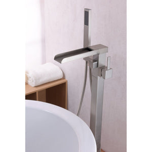 Union 2-Handle Claw Foot Tub Faucet with Hand Shower in Brushed Nickel