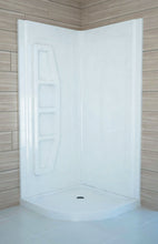 Load image into Gallery viewer, Gradient 36 in. x 36 in. x 74 in. 2-piece Direct-to-Stud Corner Shower Surround in White