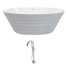 Load image into Gallery viewer, Nimbus 5.6 ft. Acrylic Classic Soaking Bathtub in White with Kros Freestanding Faucet in Chrome