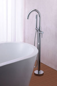 Coral Series 2-Handle Freestanding Claw Foot Tub Faucet with Hand Shower in Polished Chrome