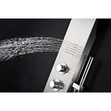 Load image into Gallery viewer, Anchorage 60 in. Full Body Shower Panel with Heavy Rain Shower and Spray Wand in Brushed Steel