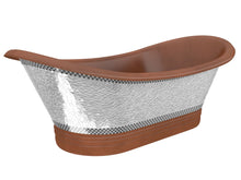 Load image into Gallery viewer, Banten 68 in. Handmade Copper Double Slipper Flatbottom Non-Whirlpool Bathtub in Polished Antique Copper