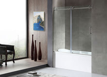 Load image into Gallery viewer, Don Series 59 in. x 62 in. Frameless Sliding Tub Door in Brushed Nickel