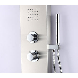 Anchorage 60 in. Full Body Shower Panel with Heavy Rain Shower and Spray Wand in Brushed Steel