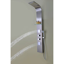 Load image into Gallery viewer, Niagara 64 in. 2-Jetted Shower Panel with Heavy Rain Shower and Spray Wand in Brushed Steel
