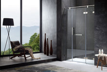 Load image into Gallery viewer, Emperor Series Right Side 55.11 in. x 78.74 in. Semi-Frameless Hinged Shower Door in Chrome with Handle