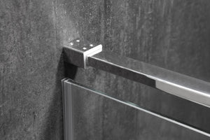 Emperor Series Right Side 55.11 in. x 78.74 in. Semi-Frameless Hinged Shower Door in Chrome with Handle