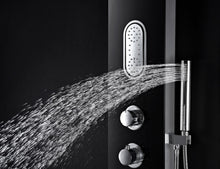 Load image into Gallery viewer, Llano Series 66 in. Full Body Shower Panel System with Heavy Rain Shower and Spray Wand in Black