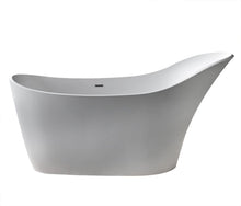 Load image into Gallery viewer, Alto 5.6 ft. Man-Made Stone Slipper Soaking Bathtub in Matte White and Kros Faucet in Chrome