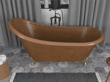 Load image into Gallery viewer, Java 66 in. Handmade Copper Slipper Clawfoot Non-Whirlpool Bathtub in Hammered Antique Copper