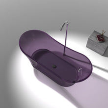 Load image into Gallery viewer, Azul 5.8 ft. Man-Made Stone Center Drain Freestanding Bathtub in Evening Violet