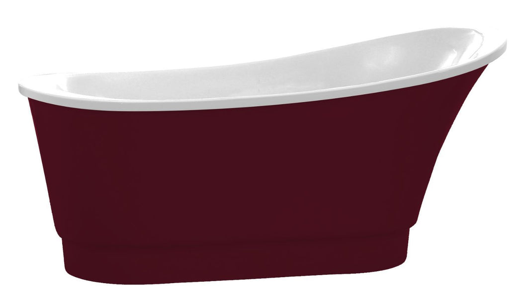Prima 67 in. Acrylic Flatbottom Non-Whirlpool Bathtub in Red