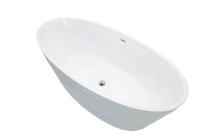 Nimbus 5.6 ft. Acrylic Classic Soaking Bathtub in White with Kros Freestanding Faucet in Chrome