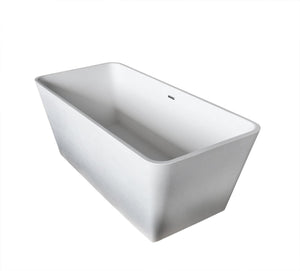 Cenere 58.25 in. Man-Made Stone Soaking Bathtub with Cavalier 2-piece 1.28 GPF Single Flush Toilet