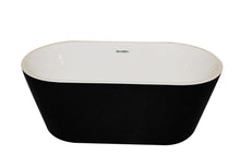 Load image into Gallery viewer, Dualita 5.8 ft. Acrylic Center Drain Freestanding Bathtub in Glossy Black