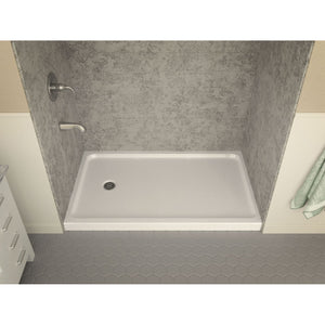 Nautilus Series 36 in. x 60 in. Double Threshold Shower Base in White