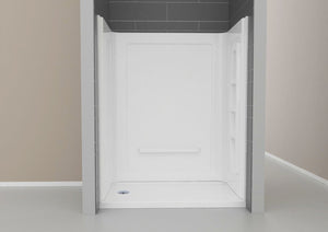 Forum 60 in. x 36 in. x 74 in. 3-piece Direct-to-Stud Alcove Shower Surround in White