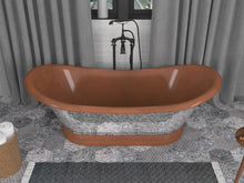 Load image into Gallery viewer, Banten 68 in. Handmade Copper Double Slipper Flatbottom Non-Whirlpool Bathtub in Polished Antique Copper