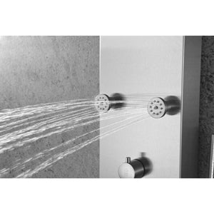 Fontan 64 in. 6-Jetted Full Body Shower Panel with Heavy Rain Shower and Spray Wand in Brushed Steel